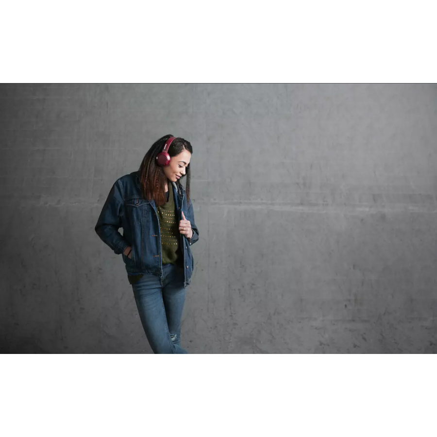 Casti Philips Supraauriculare Wireless, Microfon, Functie Pliere, Pernute Moi, Gestionare Apeluri, Control Volum, Sistem Acustic Inchis, Rosu