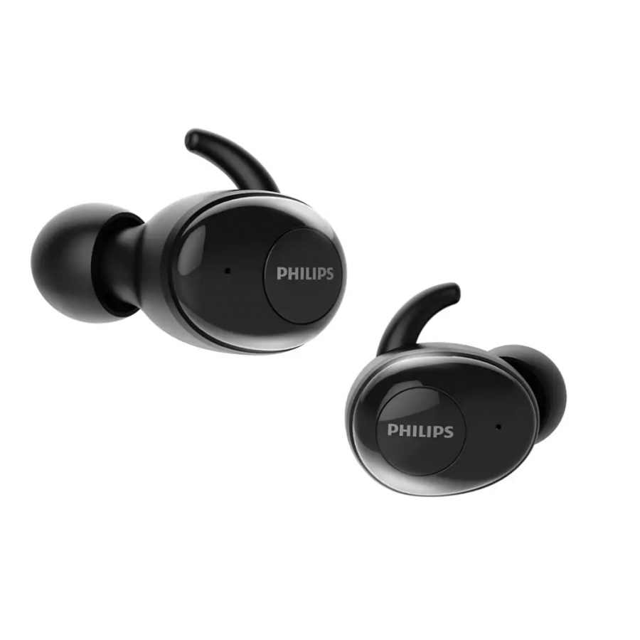 Casti Philips True Wireless Intraauriculare, Conexiune Prin Bluetooth 5.0, Difuzoare De 6mm, Design Inchis, Microfon Incorporat, Raza 10 M, Incarcare 2 H, Negru