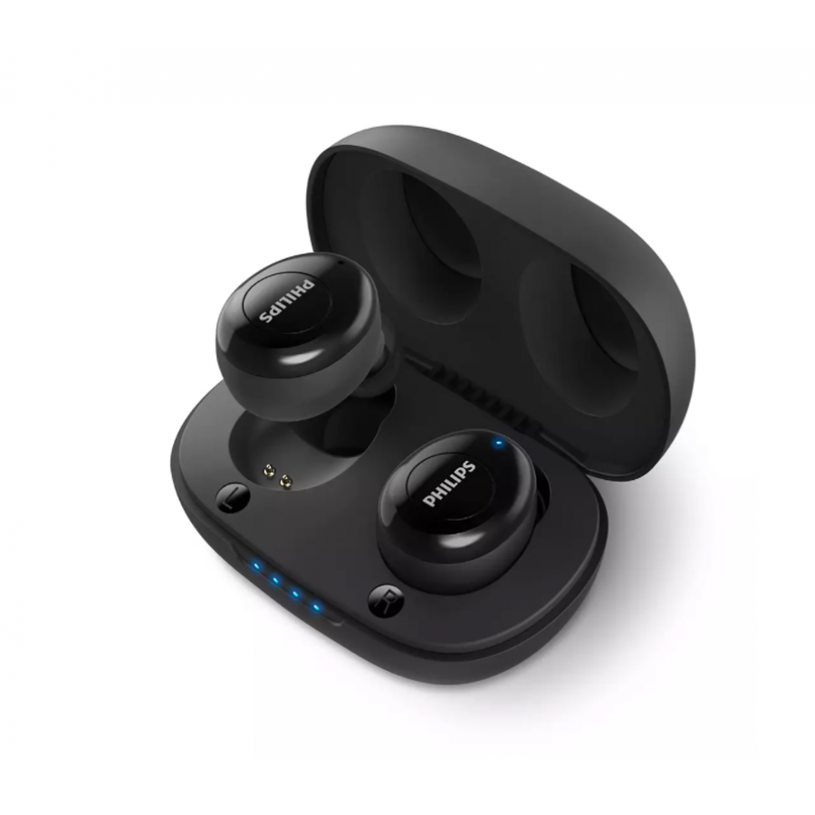Casti Philips Wireless Cu Conectviitate Bluetooth 5.0, Difuzor 6 Mm, Microfon Incorporat, Baterie Litiu-ion, Gestionarea Apelurilor, Sistem Acustic Inchis, Negru