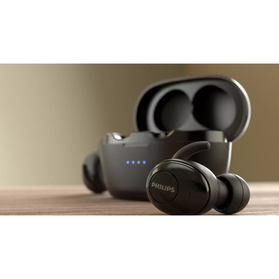 Casti Philips Wireless Cu Difuzoare De 6 Mm, Bluetooth 5.0, Anulare A Zgomotului, Microfon Incorporat, Litiu-ion, Raza 10 M, Alb