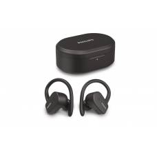 Casti Philips Wireless Pentru Sport, Difuzoare 6 Mm, Bluetooth, Microfon Incorporat, Baterie Litiu-ion, Incarcare 2 Ore, Autonomie 20 H, 16 Ohm, Negru
