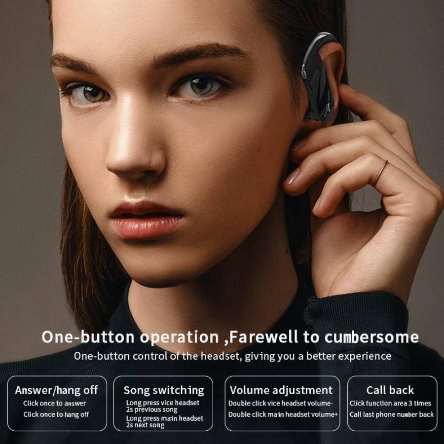 Casti Wireles Bluetooth Cu Design Placut Klausstech, Incarcare 2h, Functionare 4h, Hd Voice, Microfon, Control Volum, Negru