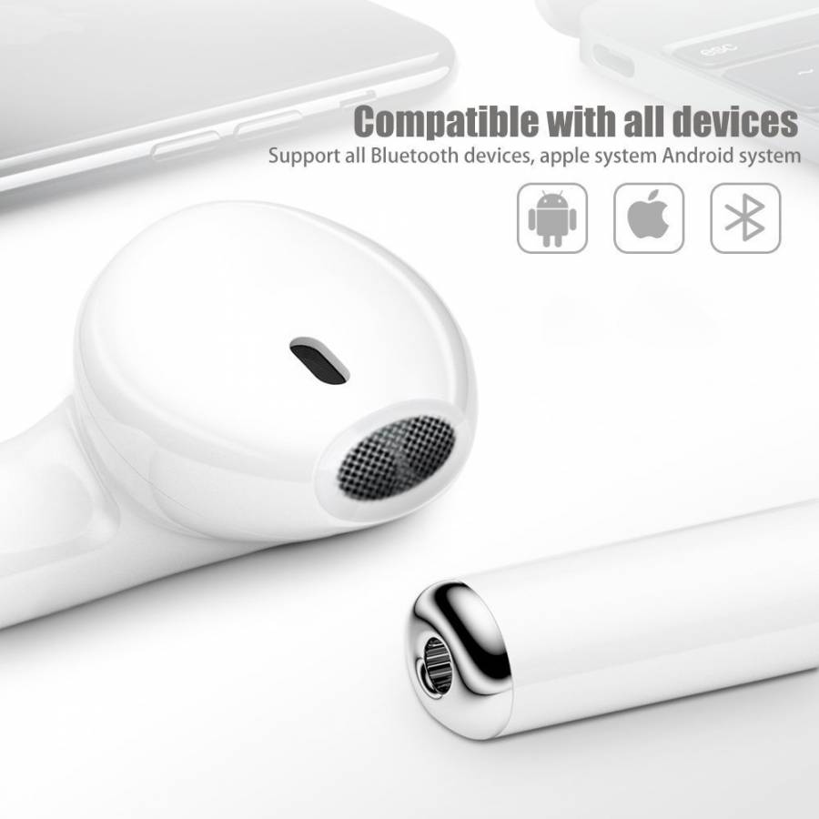 Casti Wireless Airpods Bluetooth, Distanta 12 M, Autonomie 5 - 6 Ore, Incarcare 1 - 2 Ore, Standby 100 H, 42 Db, Microfon, Culoare Alb