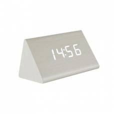 Ceas Desteptator Cu Carcasa Lemn, Home Oc 03, Termometru, Ecran Led, Alb