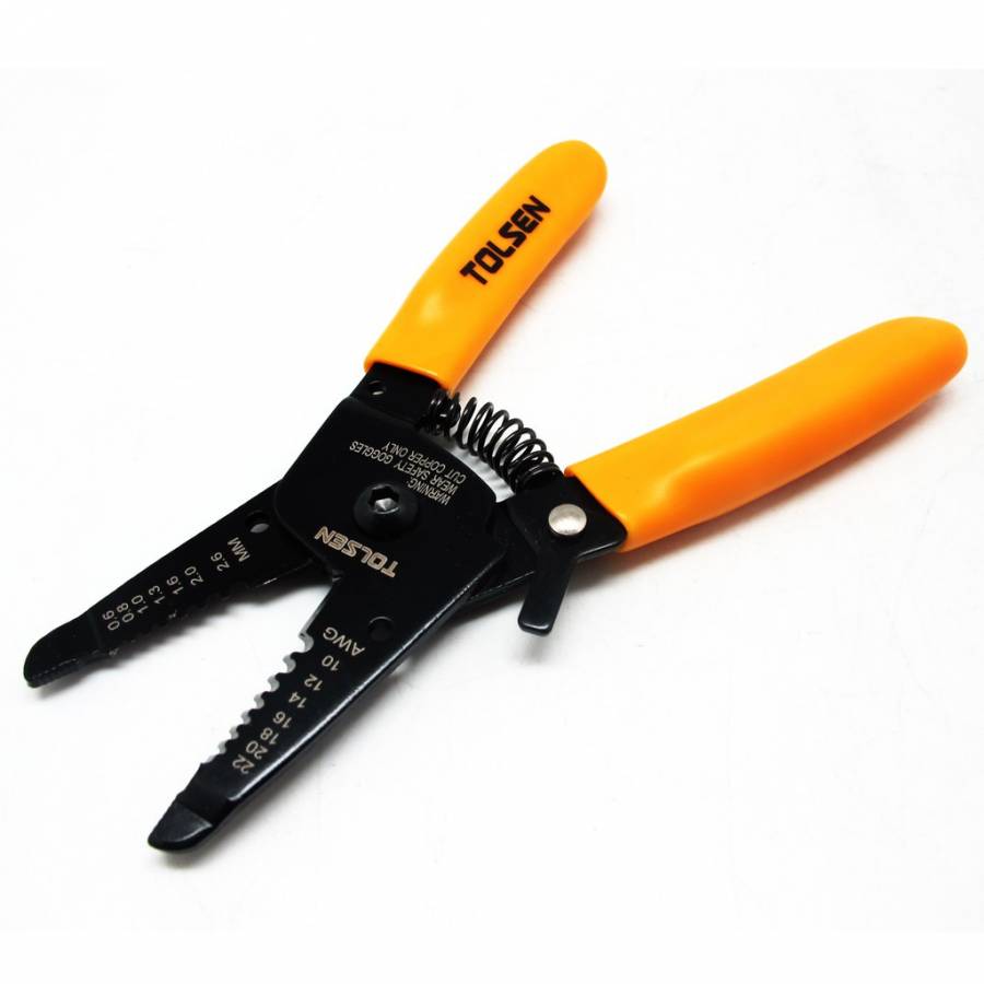 Cleste Tolsen Tools Pentru Dezizolare Cabluri 160 Mm , Pentru Uz Industrial , Maner Ergonomic , Negru/galben