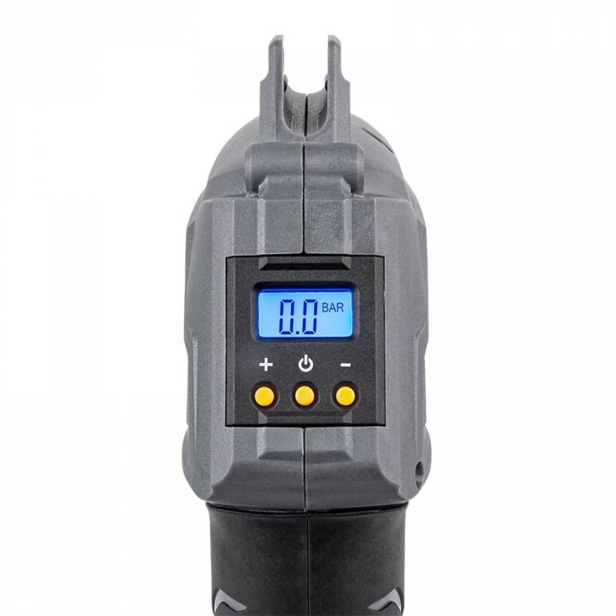 Compresor Electric Portabil, Acumulator 20 V Inclus, Afisaj Lcd, Functie Oprire Automata, Afisare Presiune Curenta, Accesorii Incluse, Lumina De Lucru, Maner Ergonomic, Dimensiuni Reduse, Negru
