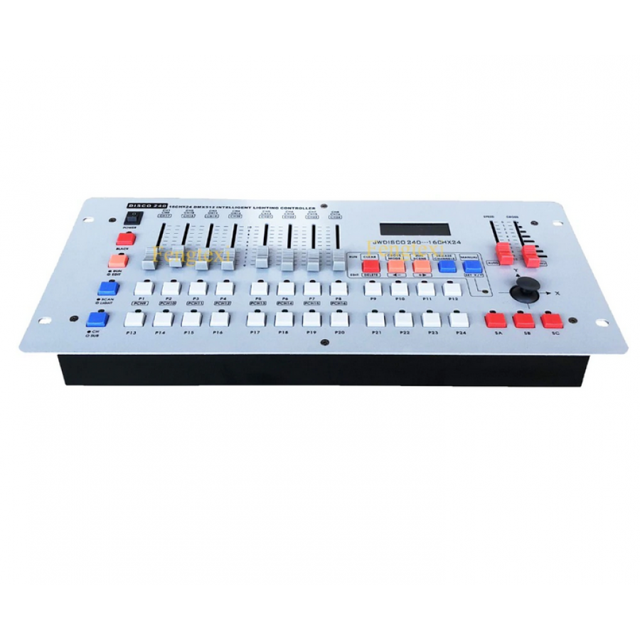 Controler Dj Cu Lumina Inteligenta 16chx12, 240 Canale Dmx, Buton On/off, Mod Cross, Design Compact Si Subtire, Ac 220v/50 Hz, Display Lcd, Alb