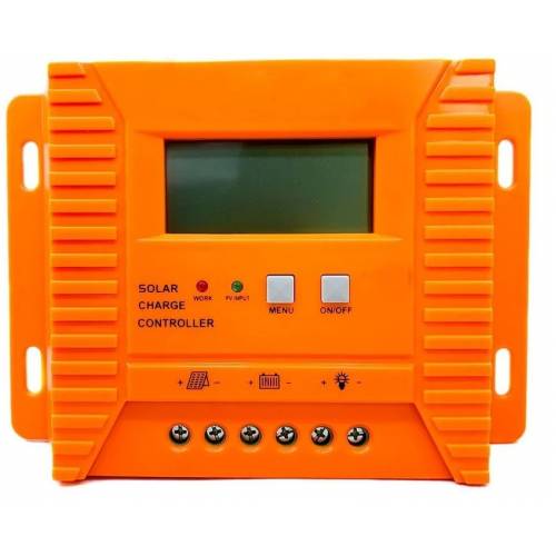 Controler Profesional Pentru Sistem Panou Solar Cu 20 A, 2 Porturi Usb, Functie Afisare Digitala, Display Lcd, Buton Menu, Buton On/off, Compact, Portocaliu