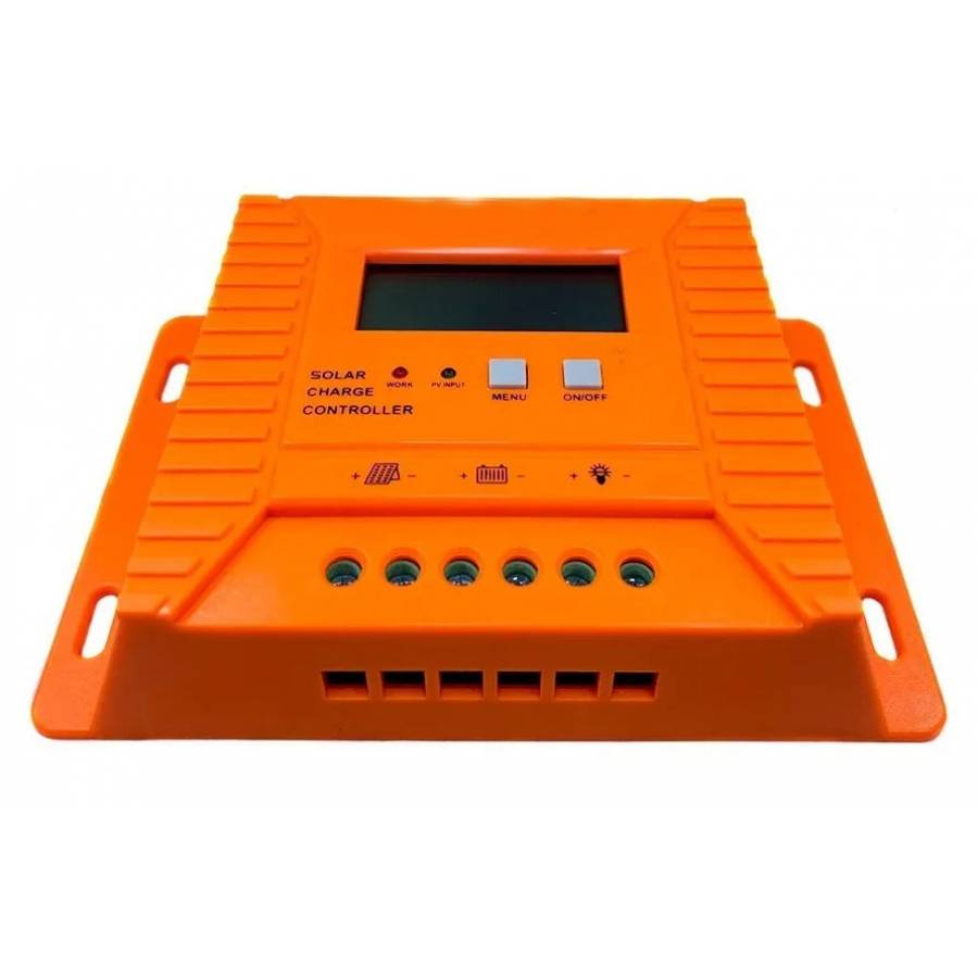 Controler Profesional Pentru Sistem Panou Solar Cu 20 A, 2 Porturi Usb, Functie Afisare Digitala, Display Lcd, Buton Menu, Buton On/off, Compact, Portocaliu