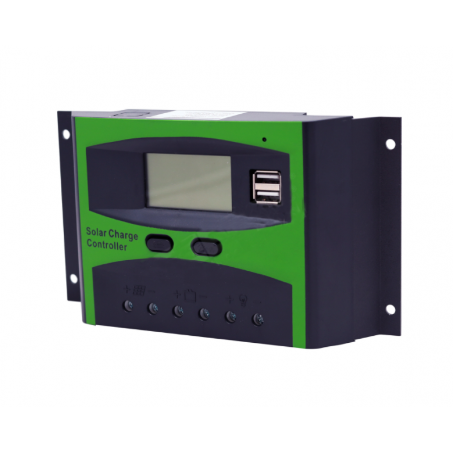 Controler Solar, Performanta 10a , Memorare Automata, Afisaj Digital, Protectie Duala Mosfet, Set De Taste, Compact, Negru/verde