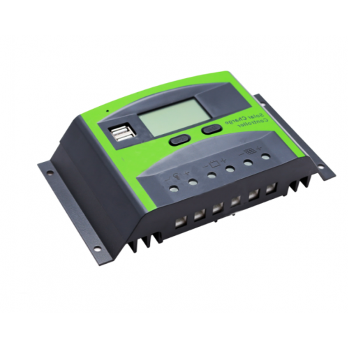 Controler Solar, Performanta 10a , Memorare Automata, Afisaj Digital, Protectie Duala Mosfet, Set De Taste, Compact, Negru/verde