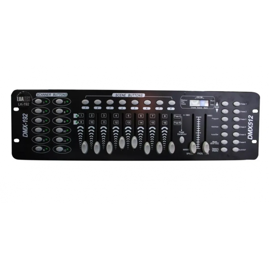 Controller Klausstech Profesional Cu 192 Canale D.s.e, 8 Scene Presetate, 240 Scene Programabile, Control Audio, Afisaj Digital, Design Compact, Negru