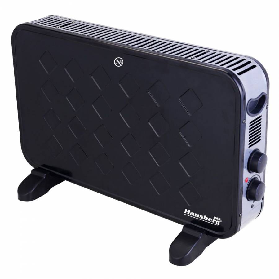 Convector Electric, 2000w, 2 Trepte De Putere, Buton Rotativ Pentru Pornire, Termostat Reglabil, Protectie Asupra Supraincalzirii, Indicator Luminos, Compact Si Ergonomic, Negru