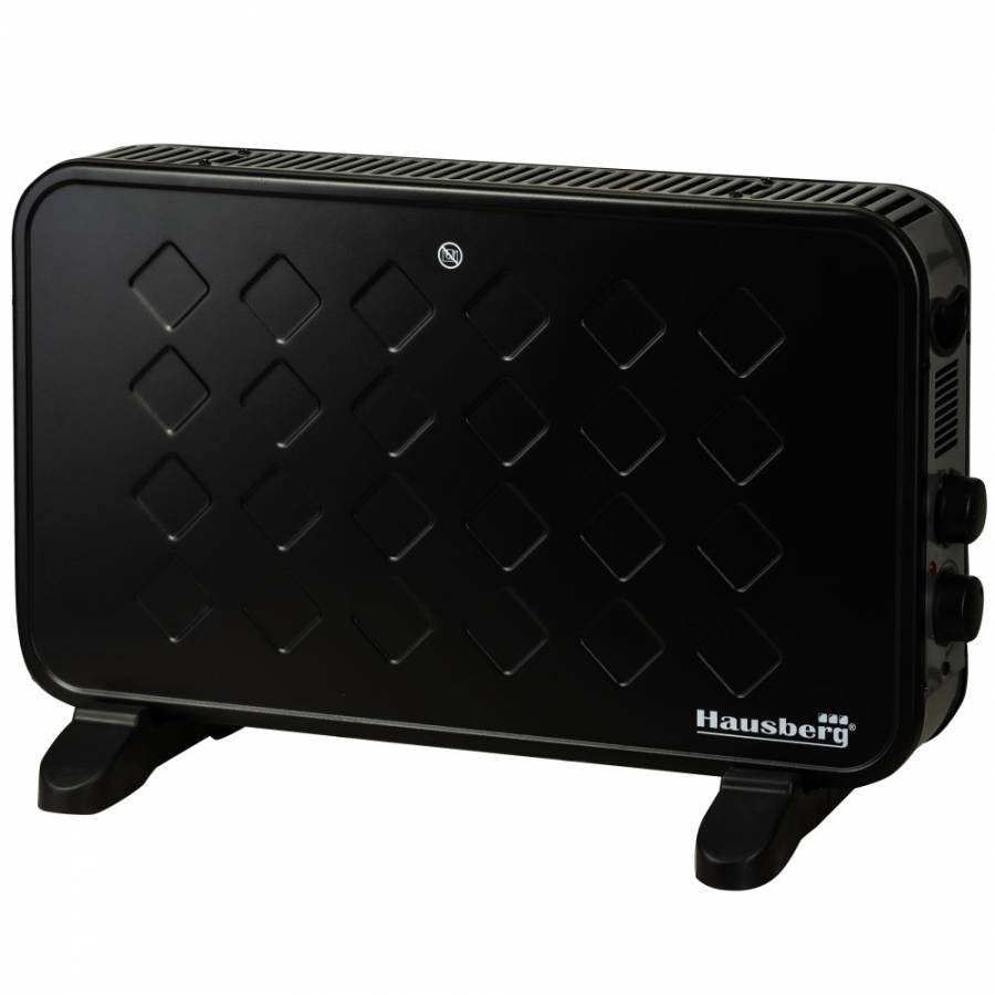 Convector Electric, 2000w, 2 Trepte De Putere, Buton Rotativ Pentru Pornire, Termostat Reglabil, Protectie Asupra Supraincalzirii, Indicator Luminos, Compact Si Ergonomic, Negru