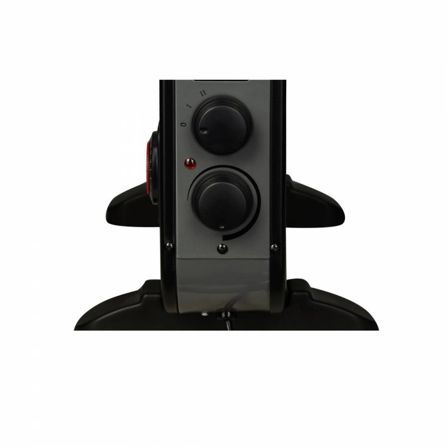 Convector Electric Cu 2000w, 2 Trepte De Putere 1250w/2000w, Protectie La Supraincalzire, Design Modern, Termostat Reglabil, Siguranta Termica, Indicator Luminos,  Manere De Transport Incorporate, Negru