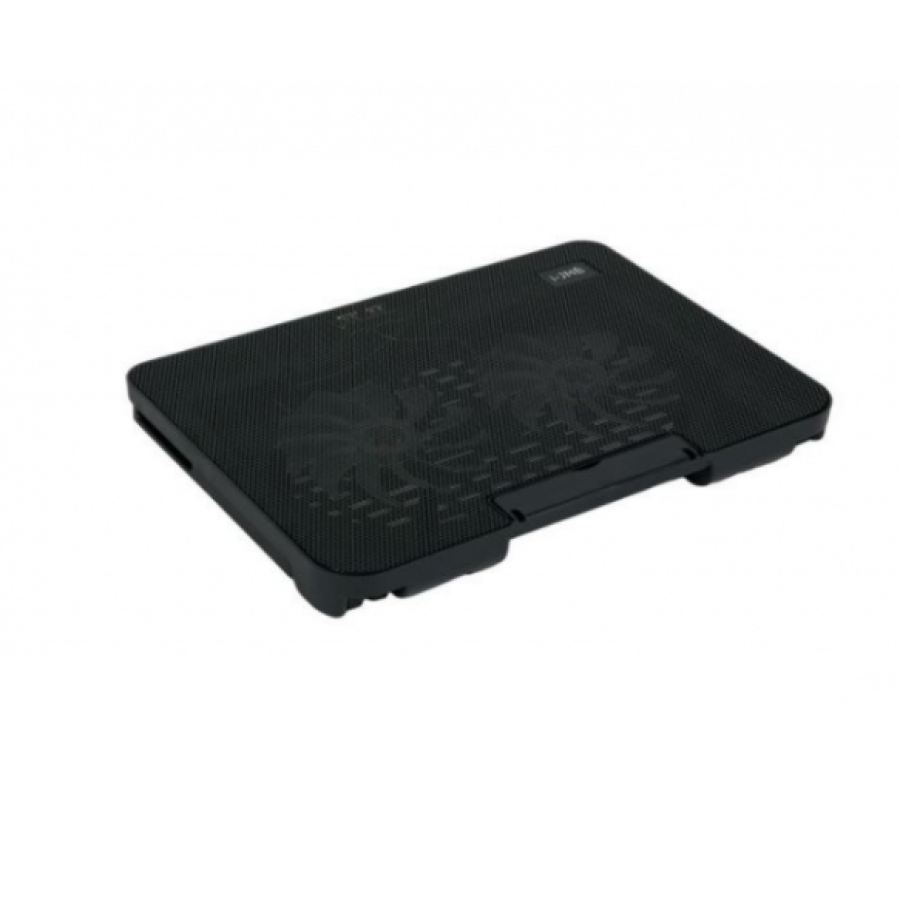 Cooler Pentru Laptop, Klausstech, Compatibil Cu 17, 2 Ventilatoare, 750-1500 Rpm, Lumina Led Albastra, Raglabil In 6 Unghiuri, Anti-alunecare, 2 Usb, Negru