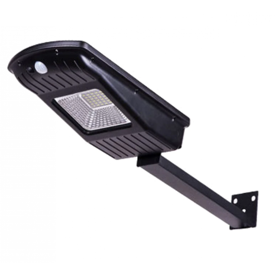 Corp De Iluminare Stradala Cu Putere De 30 W, Tehnologie Senzor De Miscare, Panou Solar Inclus, Baterie Lithium Ion, Rezistent La Apa Ip65, Culoare Negru