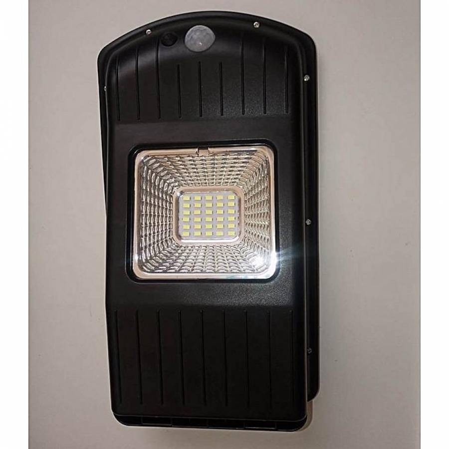 Corp De Iluminare Stradala Cu Putere De 30 W, Tehnologie Senzor De Miscare, Panou Solar Inclus, Baterie Lithium Ion, Rezistent La Apa Ip65, Culoare Negru