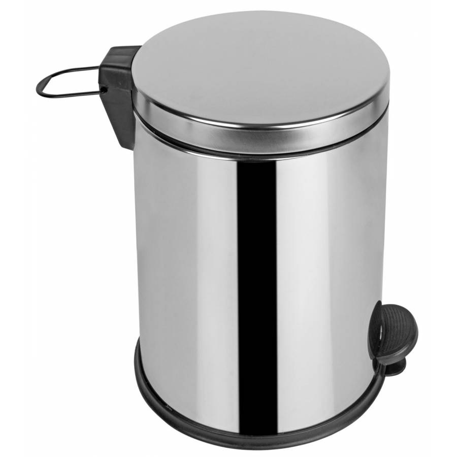 Cos De Gunoi Cu Pedala Klausstech, Capacitate 20 L, Anti-alunecare, Confectionat Din Inox, Design Modern, Argintiu