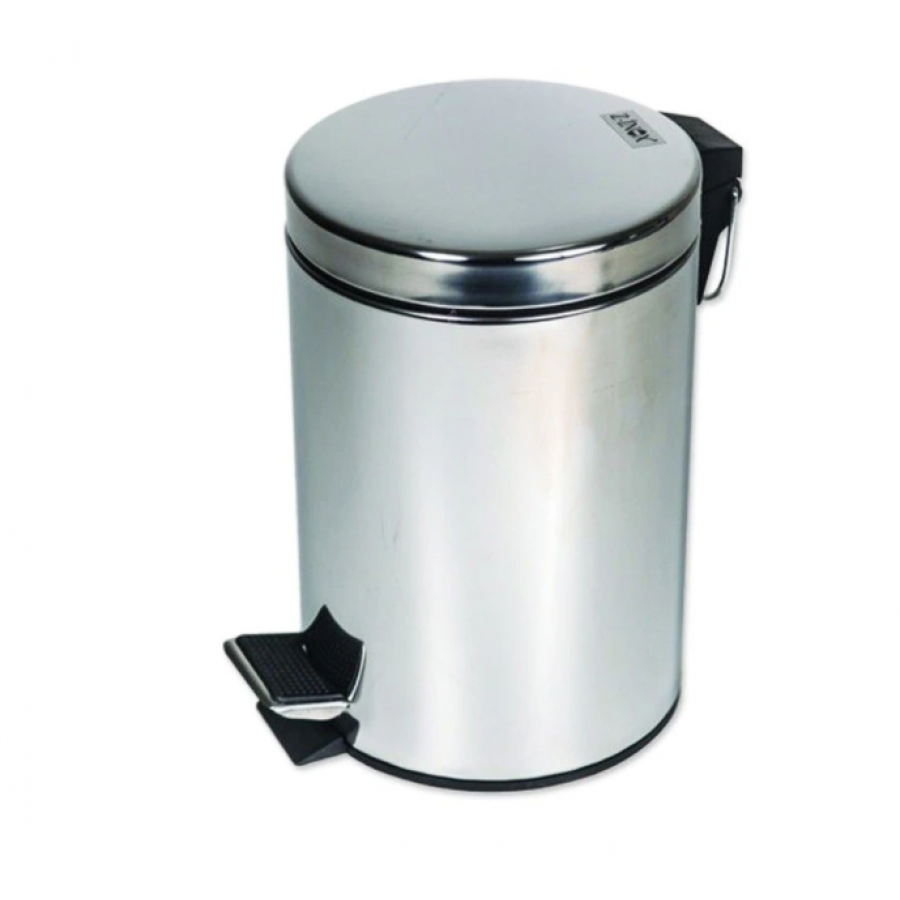 Cos De Gunoi KlaussTech, Capacitate 5l, Inox, Pedala Pentru Ridicarea Capacului, Maner Pentru Transport, Argintiu
