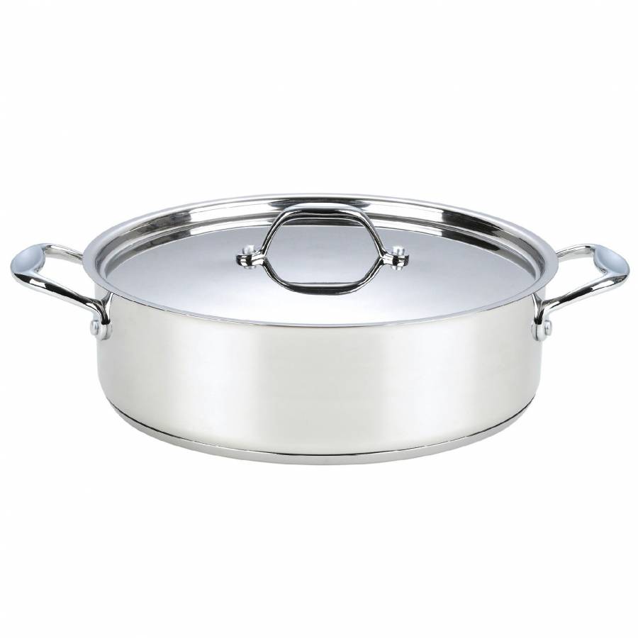 Cratita Cu Capac Inox, 30 Cm, 7.1 L, Capac Inox, Argintiu