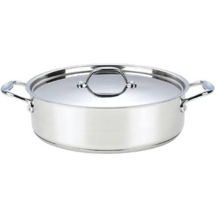 Cratita Cu Capac Inox, 30 Cm, 7.1 L, Capac Inox, Argintiu