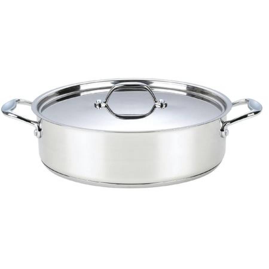 Cratita Cu Capac Inox, Grunberg , 24 Cm, 4 L, Argintiu
