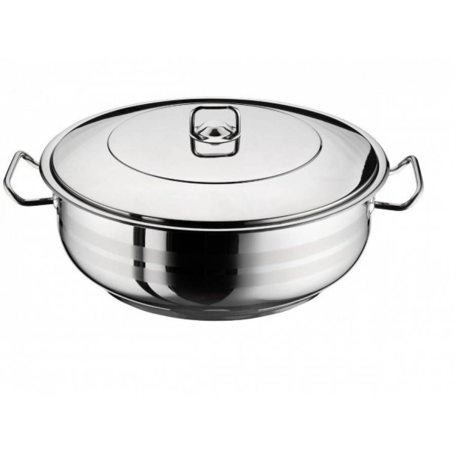 Cratita Cu Capac , Inox, Capacitate 8.5l, Diametru 32 Cm, Manere Din Inox, Design Ergonomic, Usor De Folosit, Potrivita Pentru Masina De Spalat Vase, Argintiu