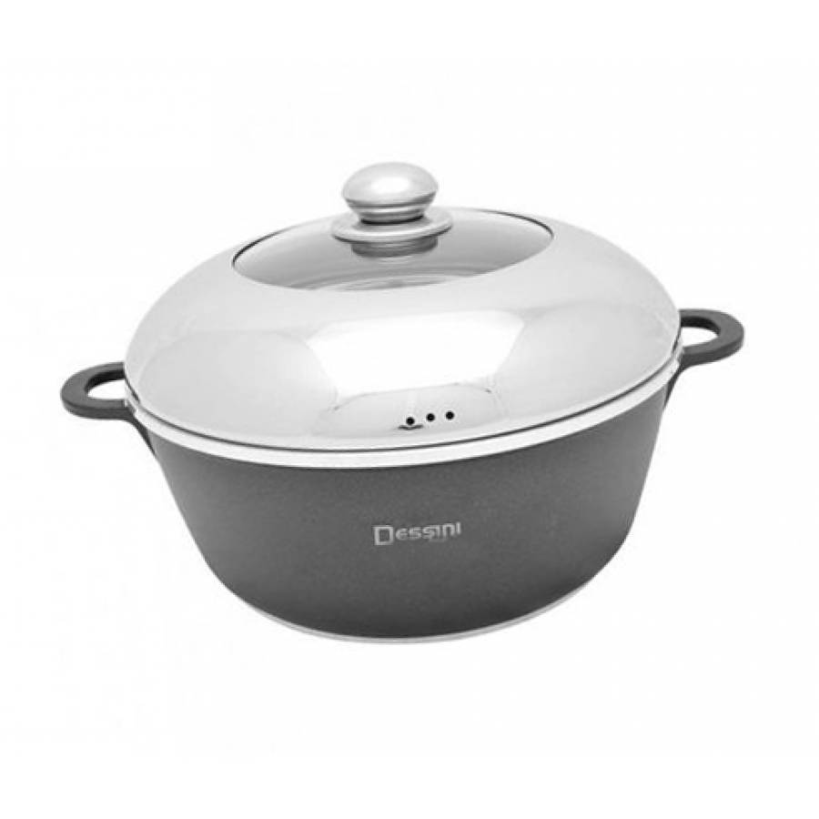 Cratita De Aluminiu Greu Cu Capac , Design Modern , Dimensiune 26 Cm , Capacitate 6,2l