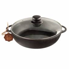 Cratita Din Fonta Cu Capac Sticla, 26 X 6 Cm Cratita Din Fonta Cu Capac Sticla, 26 X 6 Cm