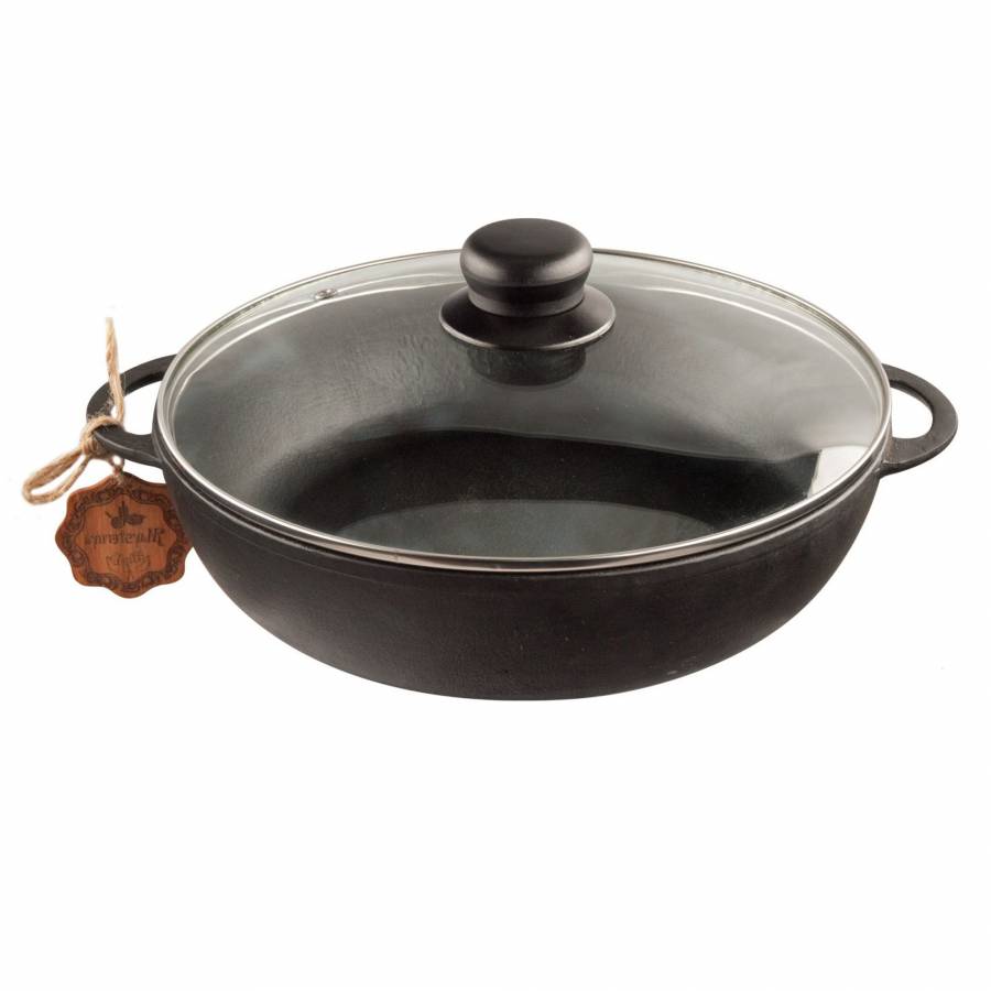 Cratita Din Fonta Cu Capac Sticla, 26 X 6 Cm