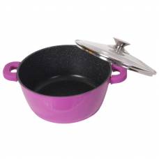 Cratita Klausstech, Diametru 28 Cm, Volum 5,8 L, Invelis Marmura, Material Aluminiu Turnat, Design Ergonomic, Mov