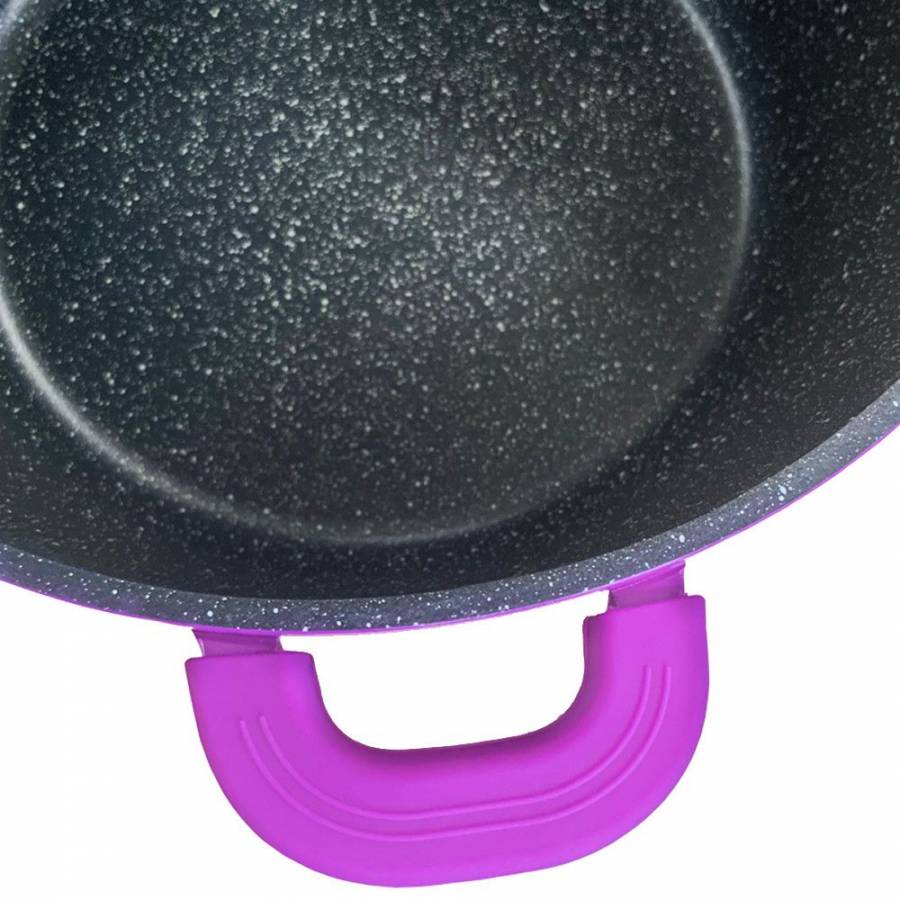 Cratita Klausstech, Diametru 28 Cm, Volum 5,8 L, Invelis Marmura, Material Aluminiu Turnat, Design Ergonomic, Mov