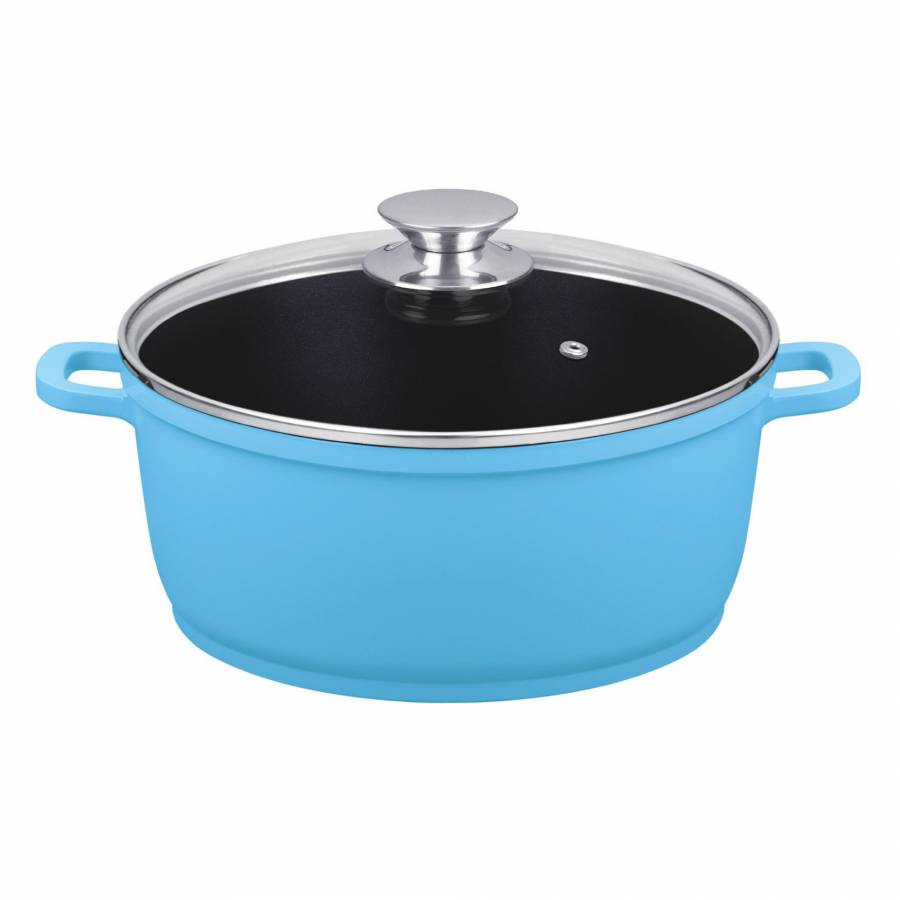 Cratita Tip Tuci Cu Interior Teflonat Grunberg, 32 Cm, Albastru