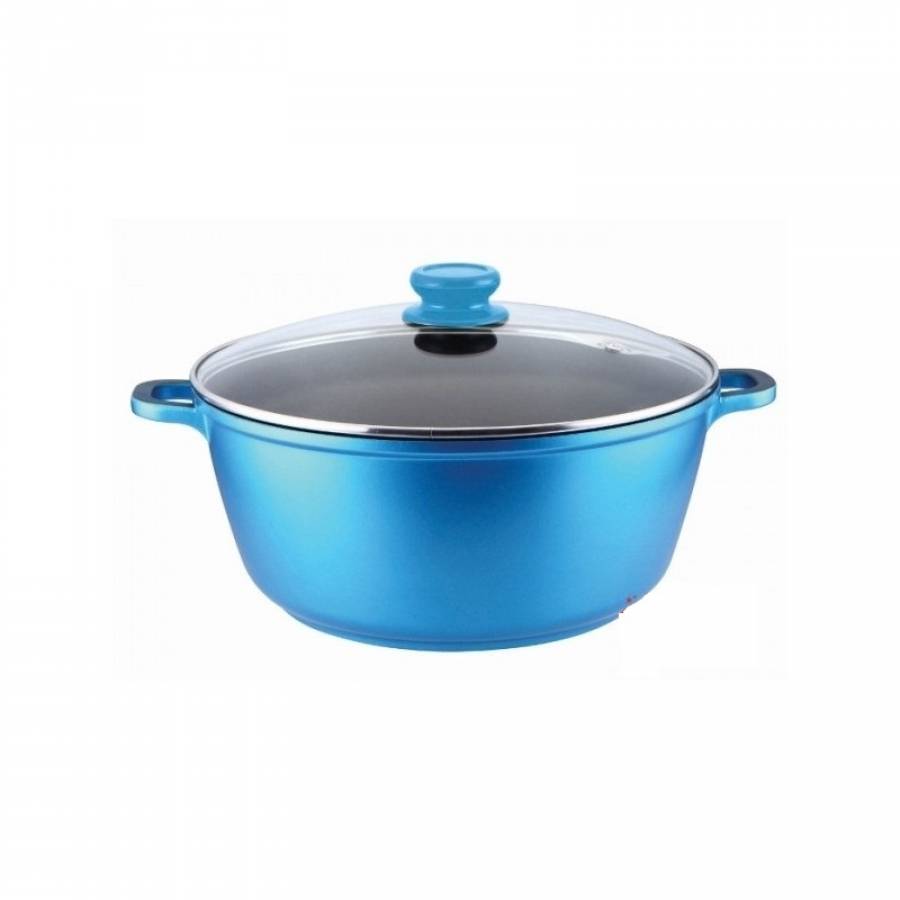 Cratita Tip Tuci Cu Interior Teflonat Grunberg, 32 Cm, Albastru