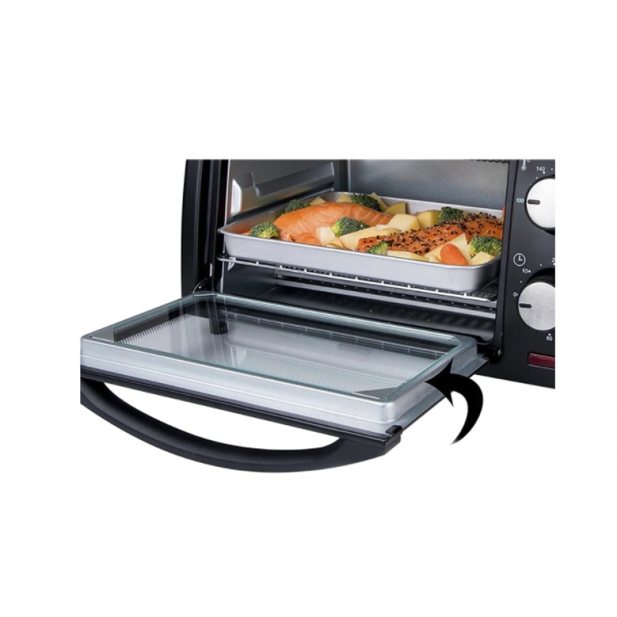 Cuptor Electric, Capacitate 9l, Putere 800w, Timer, Termostat Reglabil, Emailat, Negru