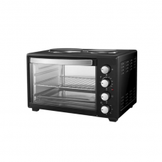 Cuptor Electric, Emailat, Capacitate 35l, Putere 1600w, 2 Plite, Timer, Termostat Reglabil, Rezistent, Design Ergonomic, Negru