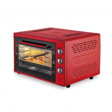 Cuptor Electric, Emailat, Capacitate 38l, Putere 1500w, Timer, Termostat Reglabil, Rezistent, Design Ergonomic, Rosu