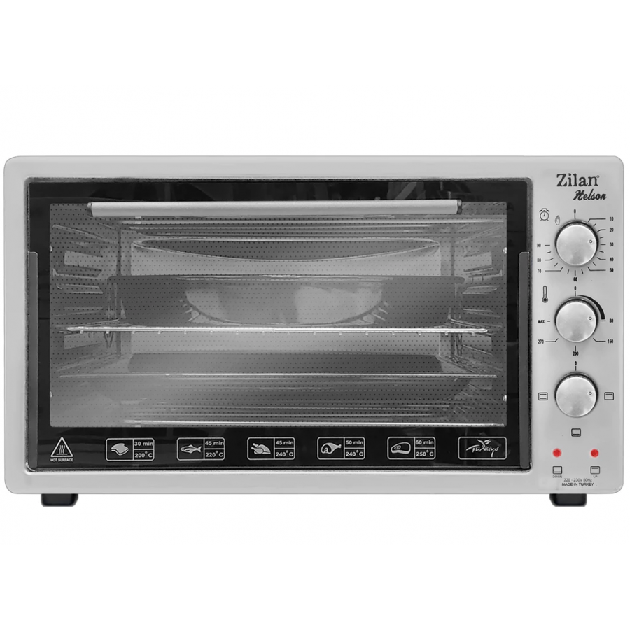 Cuptor Profesional Electric, Putere 1300 W, Accesorii Incluse, Capacitate 45 L, Temperatura Ajustabila 50° - 300° C, 4 Trepte De Incalzire, Design Modern, Gri