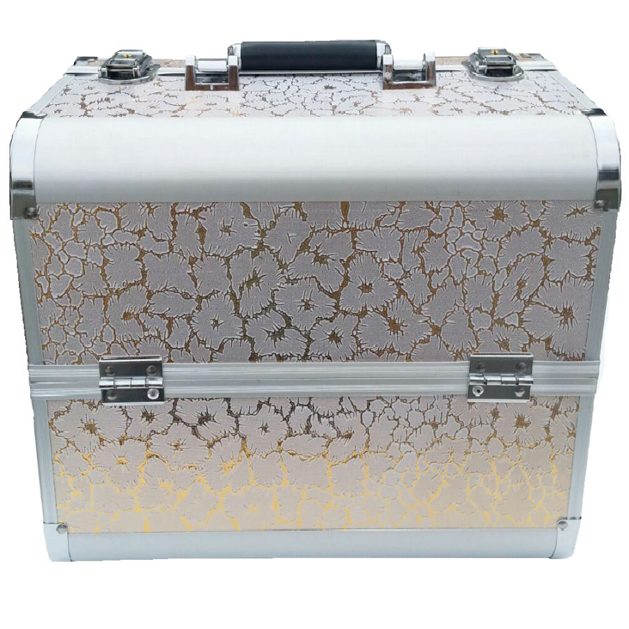 Cutie Depozitare  Aparate Pentru  Manichiura ,pedichiura, Cu 4 Compartimente, Klausstech, Culoare Galben Gold , Cu Maner