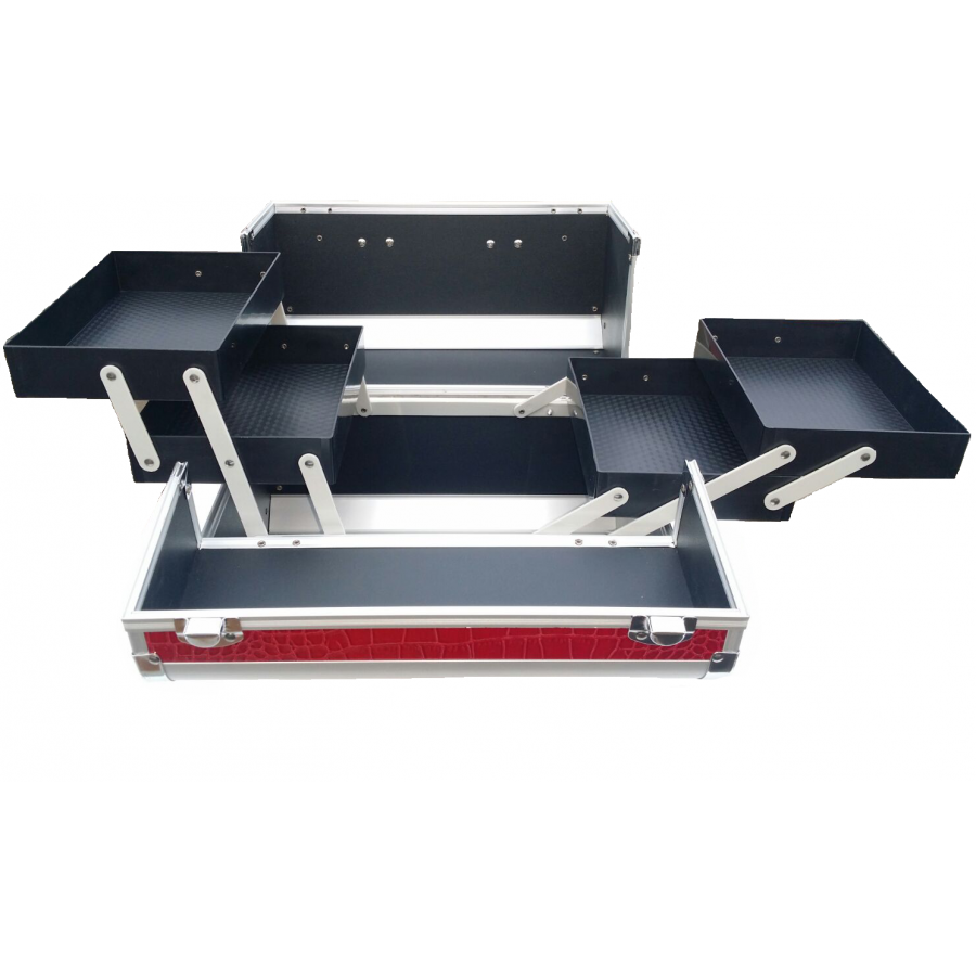 Cutie  Truse De Manechiura , Pedichiura Cu 4 Compartimente, Klausstech, Rosie