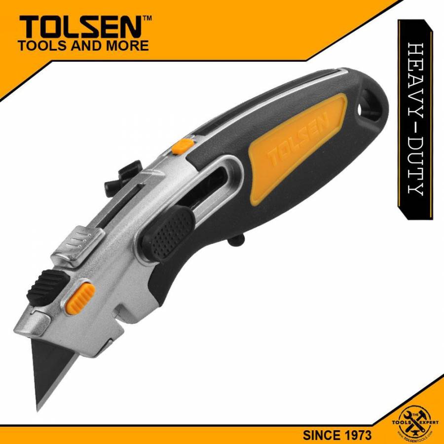 Cutter Tolsen  Cu Functie De Dubla Utilizare , Corp Din Aliaj De Zinc , Material Lama Sk2 , Functie De Blocare Automata , Functie Retractabila Automata