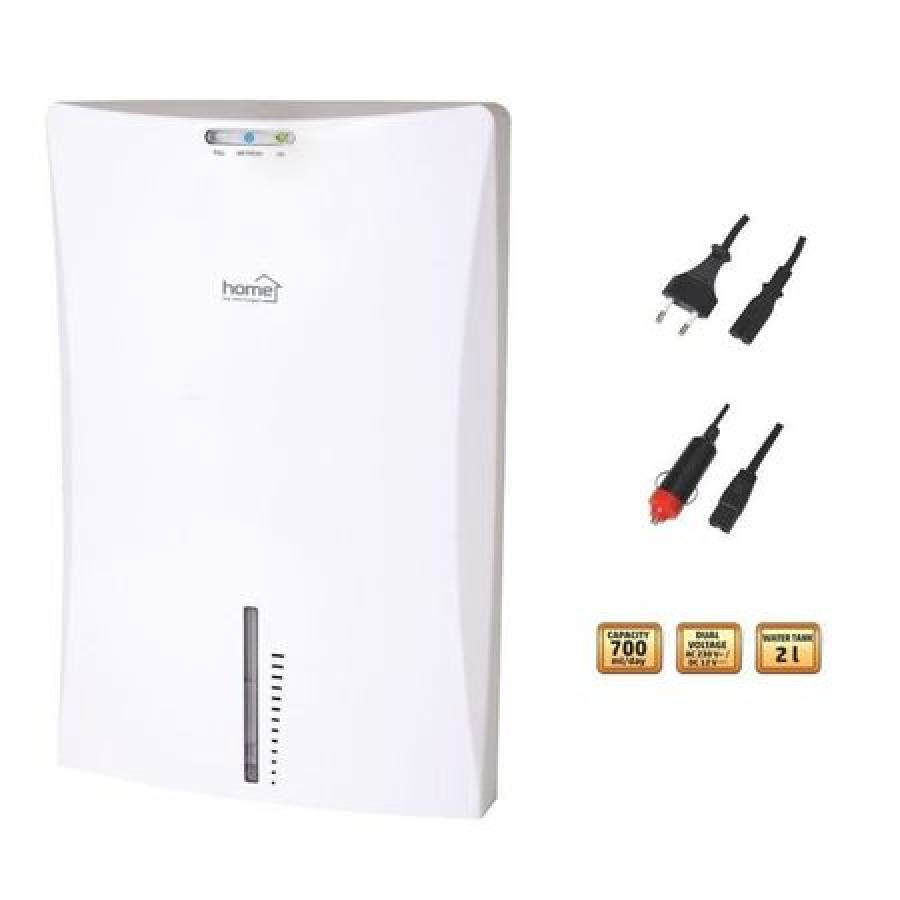Dezumidificator De Aer Home , Capacitate Rezervor 2 Litri, Dezumidificare 700 Ml/zi , Functie De Oprire Automata , Doua Tipuri De Alimentare