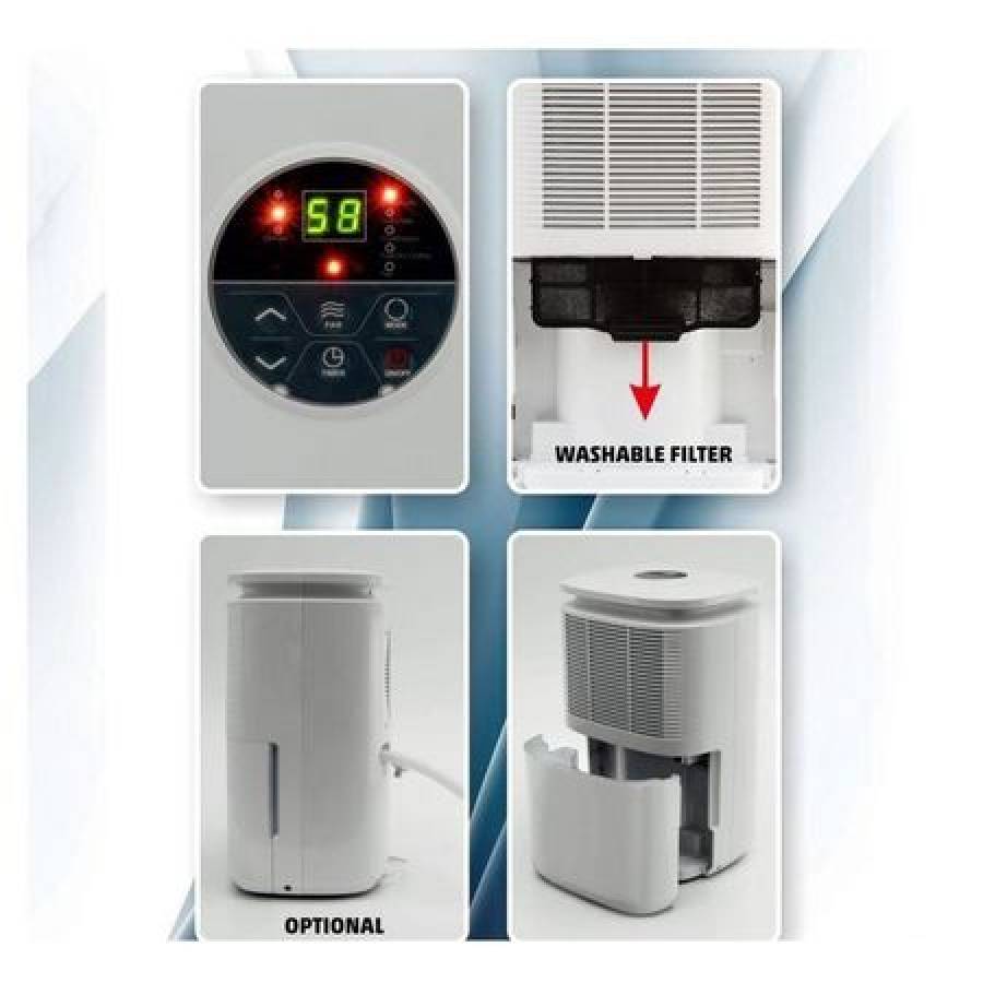 Dezumidificator De Aer Klausstech, Cu Capacitate Rezervor 2.2 L, Dezumidificare Max. 10l/zi , 5 Moduri De Functionare , Memorare Ultima Setare , Culoare Alb