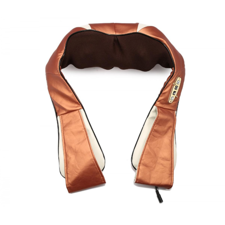 Dispozitiv De Masaj Cervical Si Corpora KlaussTech, 24 W, 4 Zone De Masaj Cu Miscare Circulara Bidirectionala, Vibratii Si Incalzire, Utilizat Acasa Sau In Masina, Ideal Pentru Relaxare, Design Modern, Crem