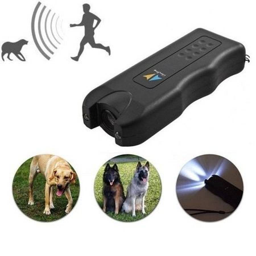 Dispozitiv Klausstech Cu Ultrasunete Impotriva Animalelor Agresive, Lanterna Inclusa, Baterie Inclusa, Design Ergonomic, Negru