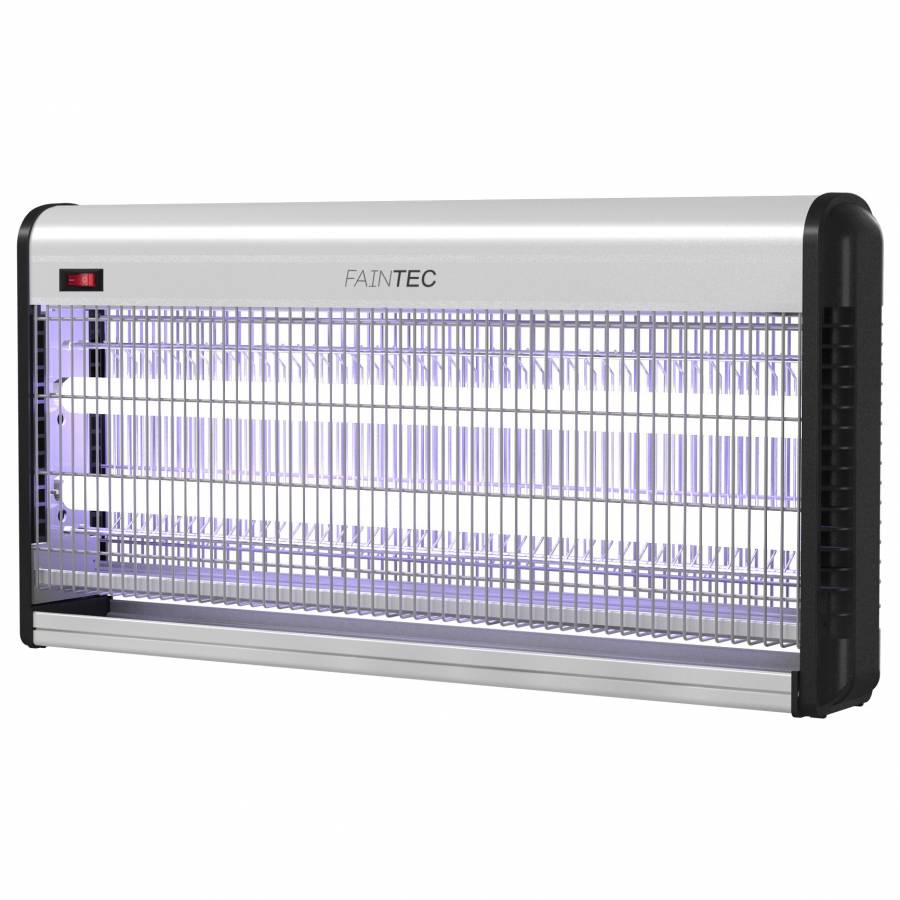 Dispozitiv Profesional Anti-insecte, Anti Muste, Anti Tantari, Cu 2 Lampi Uv, Tavita Detasabila Si Lant Pentru Prindere, Alimentare La Priza, Putere Mare 40w, Carcasa Metalica Rezistenta, Alb