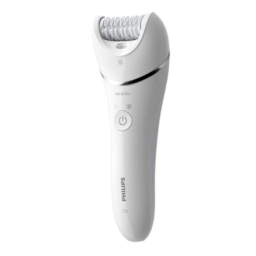 Epilator Compact Fara Fir, Opti-light, 5 Accesorii, Discuri Ceramice, Utilizare Umeda Si Uscata, 2 Setari Viteza, 32 Pensete, Autonomie 40 Min, Alb