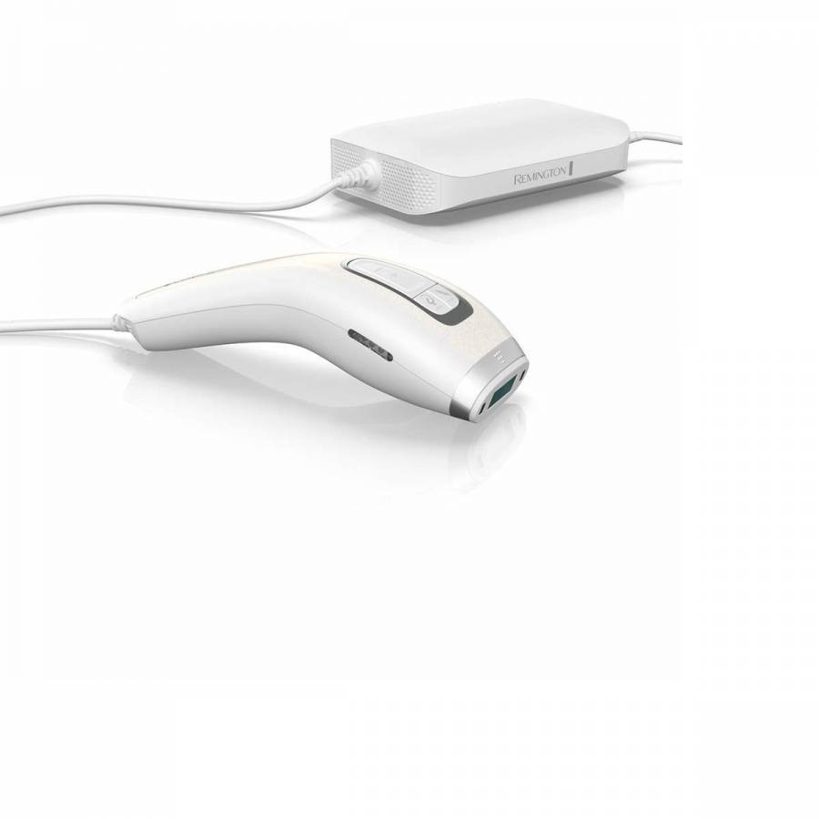Epilator Ipl Remington I-light Luxe , 300.000 De Pulsatii , Rezultate Permanente In 3 Tratamente , Unisex , 3 Moduri , Mod Putere/sensibil/expres , Maner Elegant Si Ergonomic , Alb/gri
