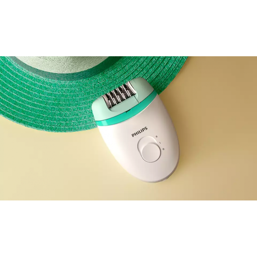 Epilator Philips Profesional Cu Firm Functionare Prin Discuri Si Maner Compact, Cap Pentru Masaj Inclus, Tehnologie Opti-light, 3accesorii Incluse, Alb/verde